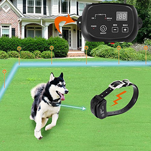 Wire Fence for Dogs Underground Electric Dog Fence with 650 Ft Wire for 1 Dog (in Ground Pet Containment System,IP66 Waterproof and Rechargeable Collar,Shock/Tone Correction)