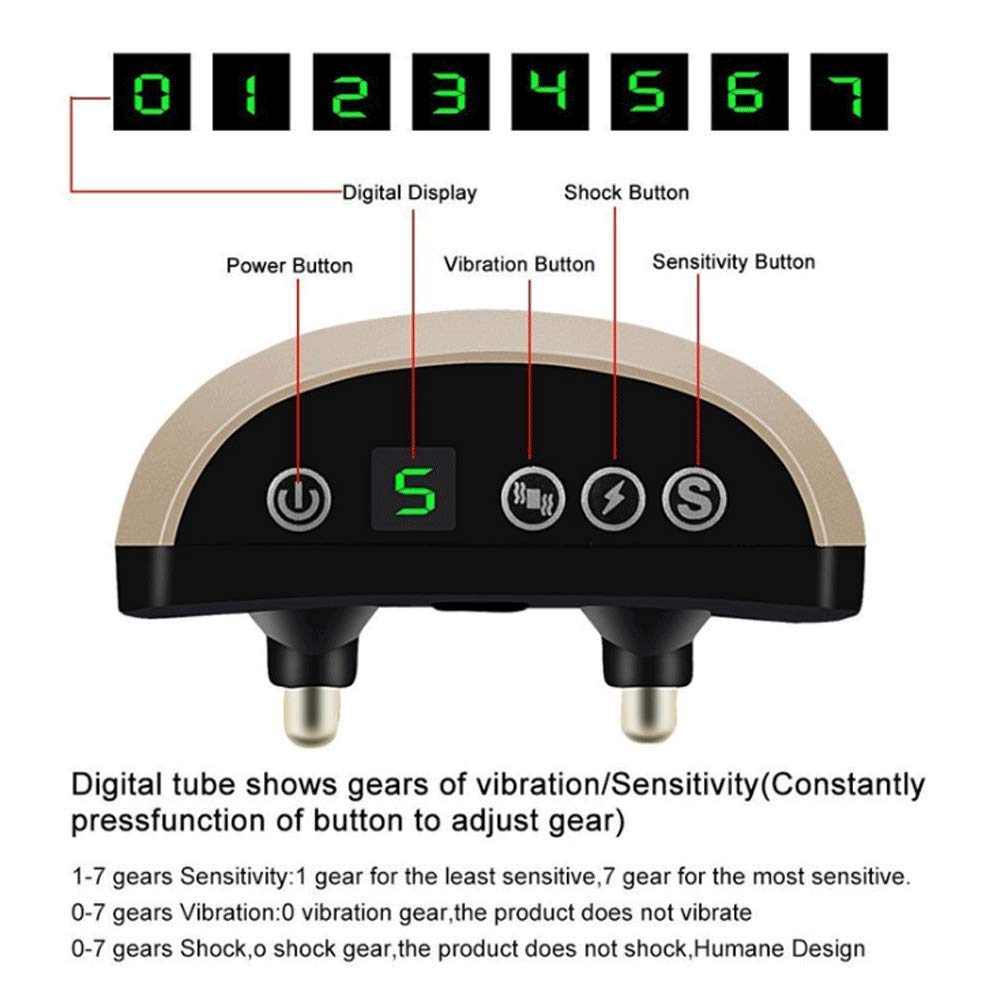 Anti Barking Dog Collar, Waterproof Rechargeable Electric Remote Control Dog Collar 4 Training Modes Anti-Barking Device Pet Supplies