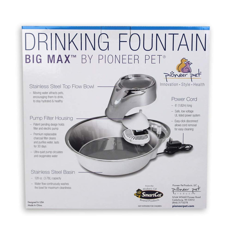 Pioneer Pet Raindrop Style Fountain en acier inoxydable