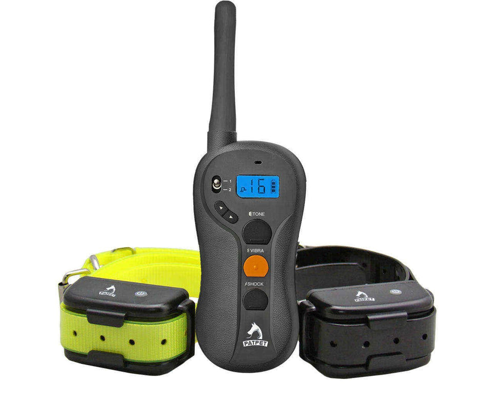 Patpet p-collar610 Blind Operation Shock Collar for Training 2 Dogs - Rechargeable and Waterproof 660yd Remote E-Collar with Separate Command Buttons,Fit for 15-100 lb