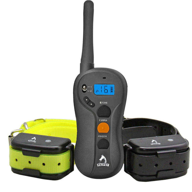 Patpet p-collar610 Blind Operation Shock Collar for Training 2 Dogs - Rechargeable and Waterproof 660yd Remote E-Collar with Separate Command Buttons,Fit for 15-100 lb