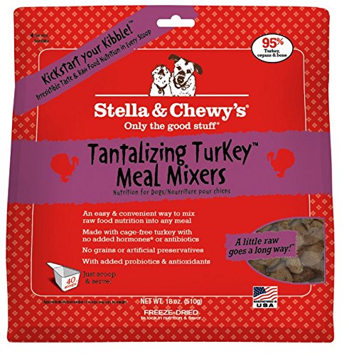 Stella & Chewy's 45765 Freeze-Dried Turkey Meal Mixers Dog Food 18OZ(4)