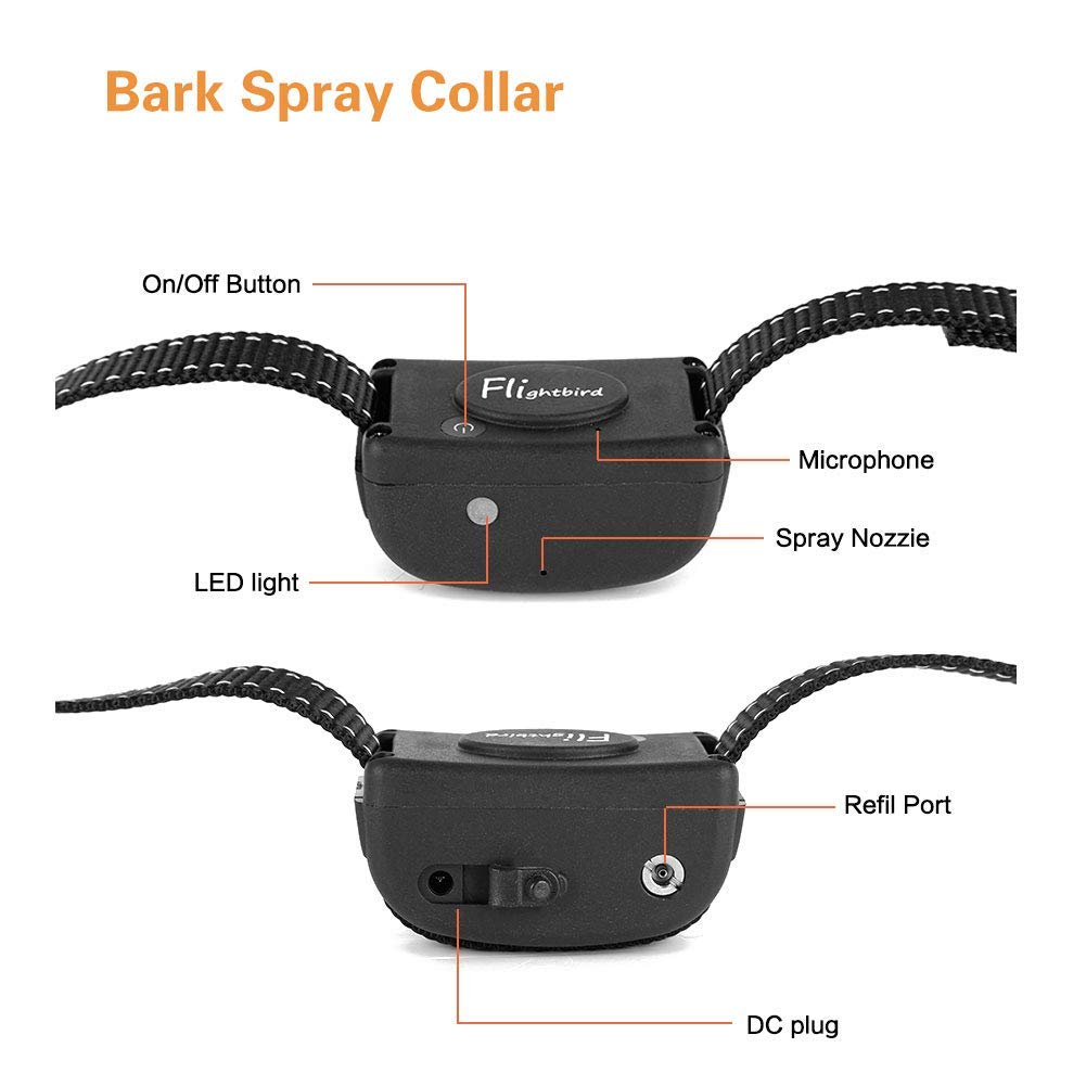 Collier d'écorce [version améliorée], col de formation anti-écorce, collier de pulvérisation de la citronnelle en toute sécurité pour tous les chiens - rechargeable et imperméable