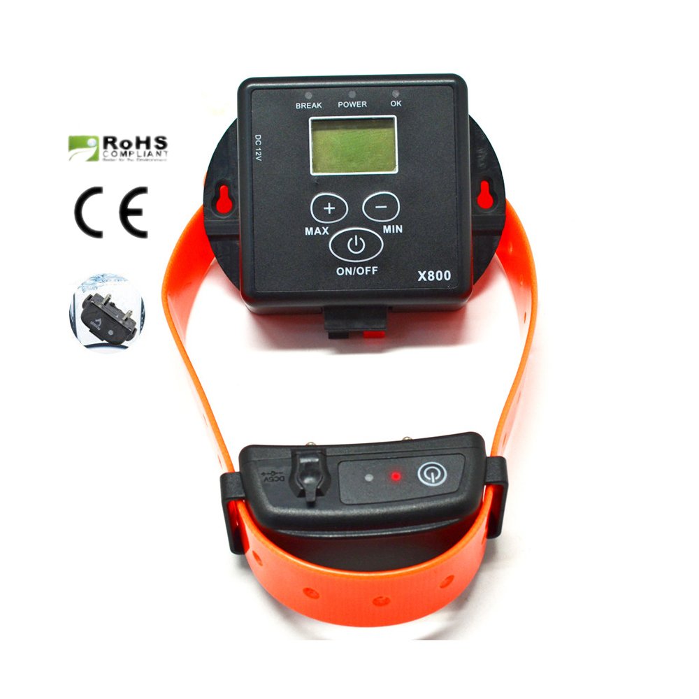 Amadog Rechargeable Waterproof In-ground Dog Fence Training System, 10 Levels Adjustable Range of Warning Zone 300 Meter Wire