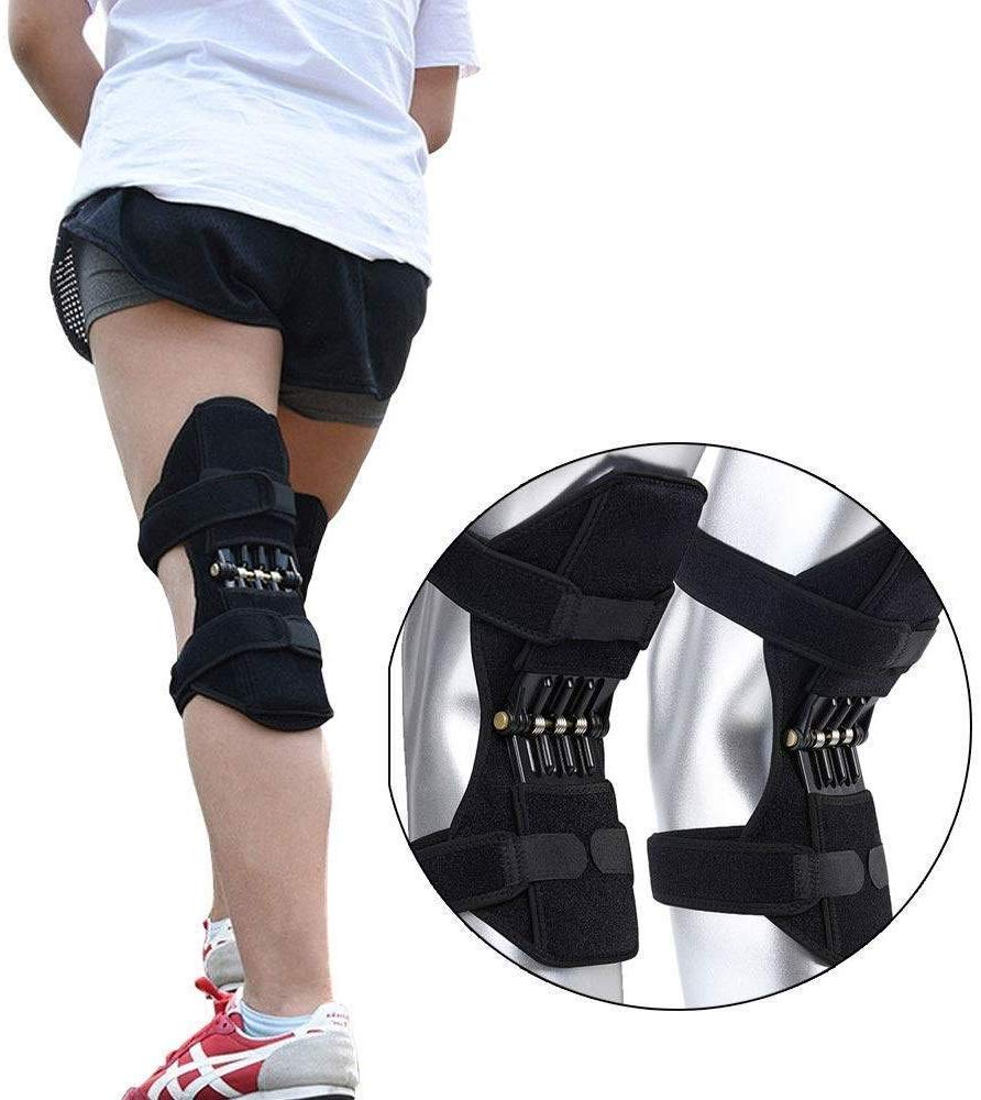 Booster de protection du genou, Power le plateau de support de booste de genou - Spring Patella Tendon Swack pour gym squat extérieur Sports (noir)