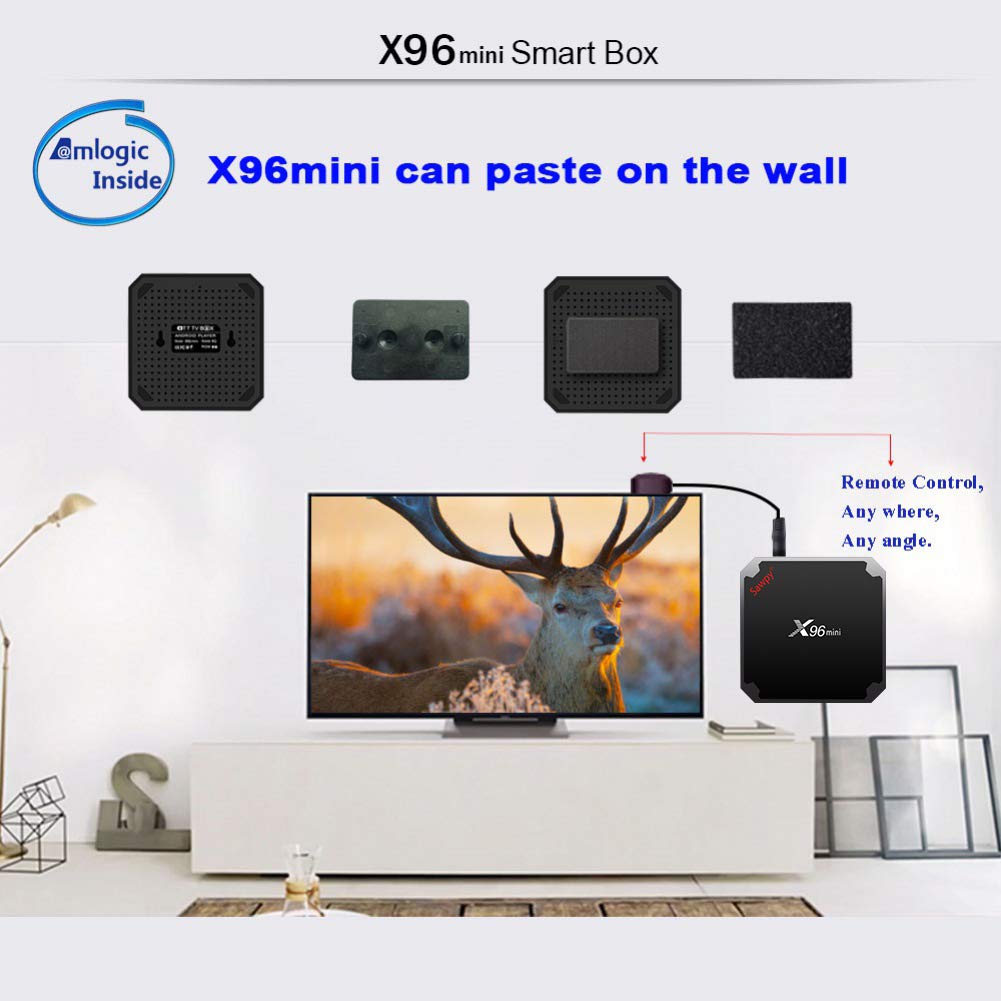 X96 Mini Android TV Box Android 7.1 4K Smart TV Box 64bit Quad Core CPU 2GB RAM + 16 Go ROM avec 2,4 GHz WiFi