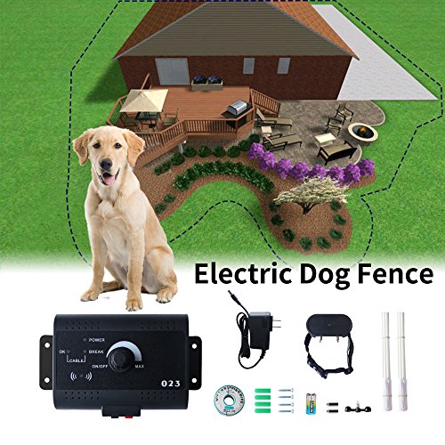 Electric Dog Fence Wired Containment System - Radio Wireless Fences Rainproof Dogs Fence - Safe/Harmless Outdoor Pet Perimeter Hidden Electric Fence(1dog)