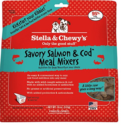 Stella & Chewy's 45762 Freeze-Dried Salmon & Cod Meal Mixers Dog Food 18OZ(4)