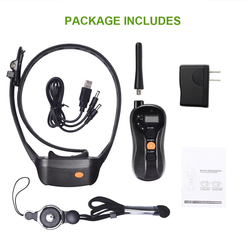 Wolfwill Humane No Shock Remote Dog Training Collar 100% imperméable Rechargeable 1980 pieds Boulots avec vibration de ton
