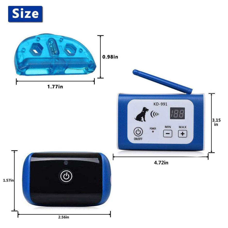 Wireless Electric Dog Fence System Outdoor Wireless Pet Fence Containment System, Adjustable Control Range Up to 550YD & Display Distance, 1 Collar Receivers Rechargeable & Waterproof
