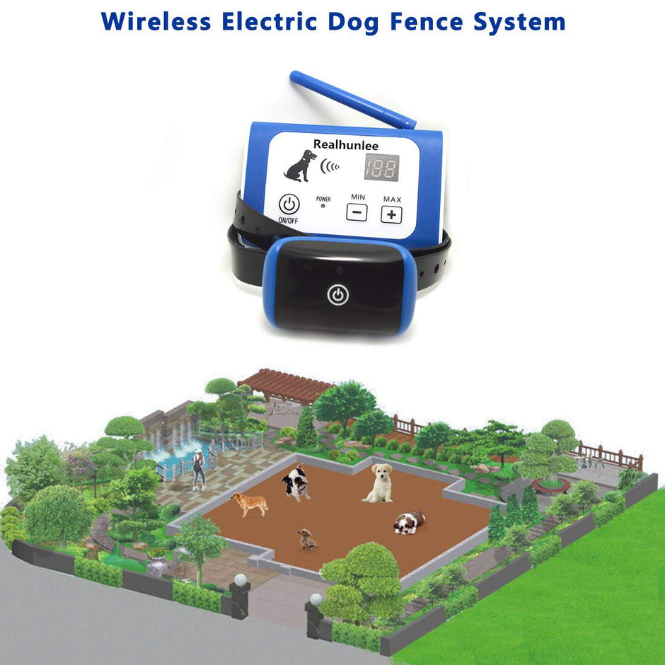 Wireless Electric Dog Fence System Outdoor Wireless Dog Fence Containment System 550YD Remote Control with Rechargeable Waterproof Receiver Beep/Shock/Static Mode Dogs