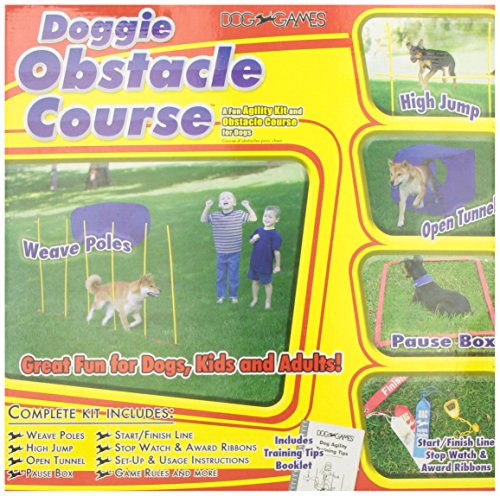 Outward Hound Kyjen  DG40105 Doggie Obstacle Course Kit with Starter Kit with Dog Tunnel Weave Pole High Jump Obstacles, Large, Red