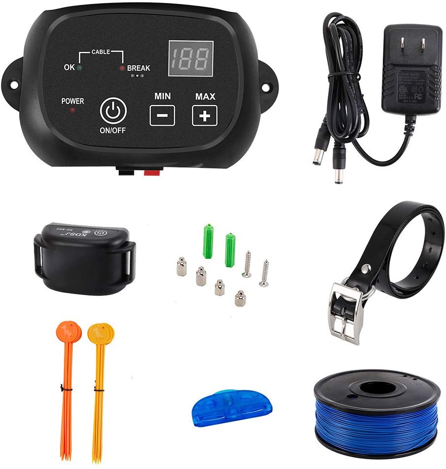 COVONO Electric Dog Fence,Pet Containment System(Aboveground/Underground,650 Ft Wire,IP66 Waterproof and Rechargeable Collar, Shock/Tone Correction,KD660B)