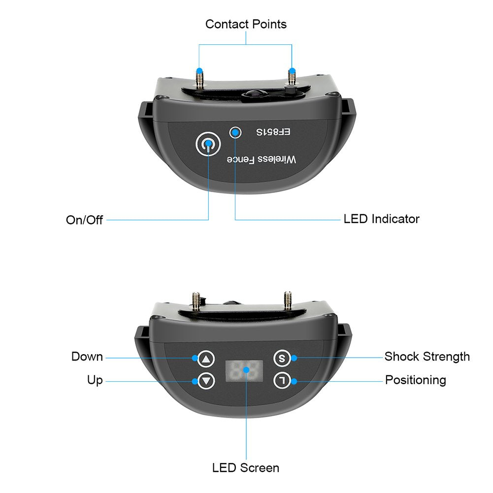 COVONO Wireless Dog Fence GPS,Invisible Fence 15lbs-120lbs Dogs (Electric Dog Fence,Pet Containment System,Waterproof Rechargeable Collar,Shock/Tone Correction)