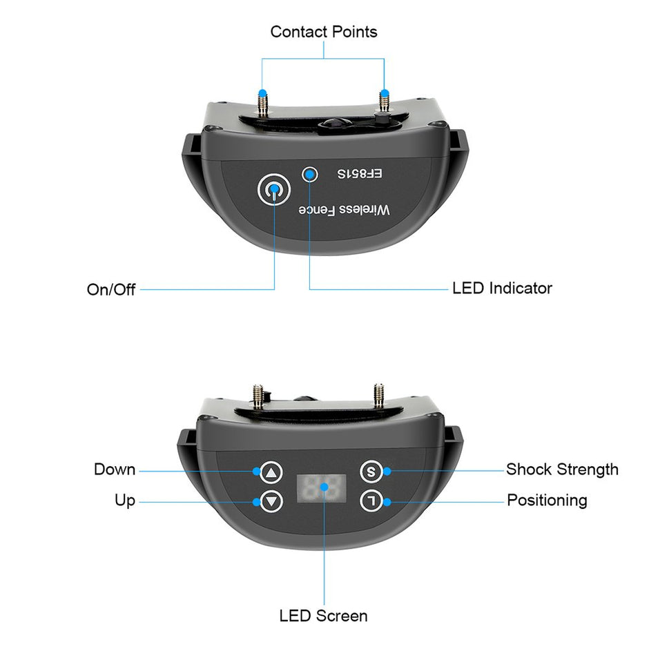 COVONO Wireless Dog Fence GPS,Invisible Fence 15lbs-120lbs Dogs (Electric Dog Fence,Pet Containment System,Waterproof Rechargeable Collar,Shock/Tone Correction)