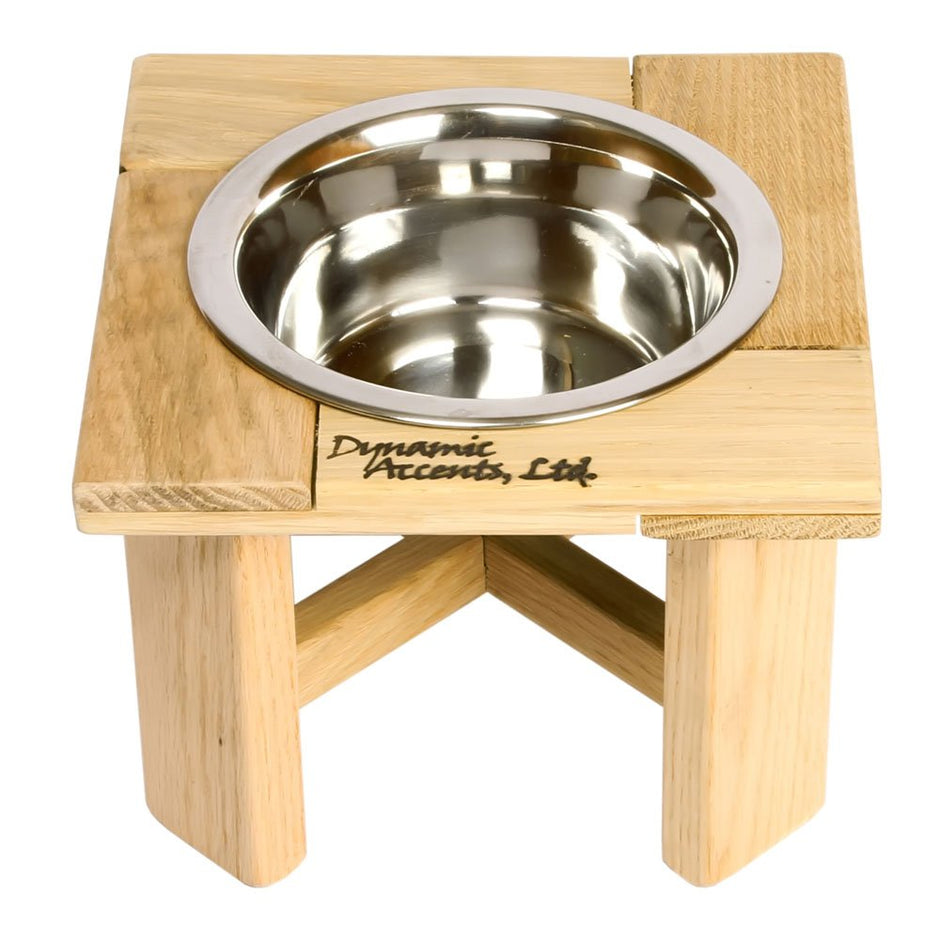Legacy Outdoor Raised Feeder for Dogs in Solid White Oak