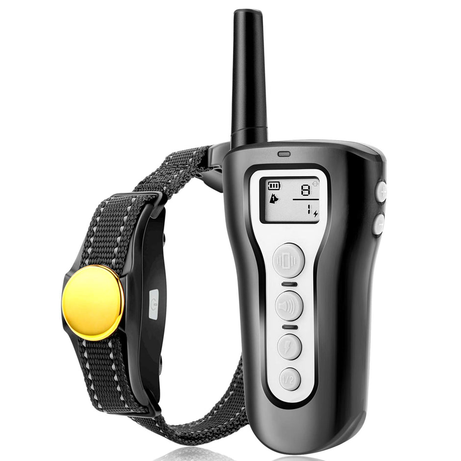 Collier d'entraînement pour chiens YTT, collier de choc pour chiens à 1000 pieds, pas de blessure et choc à 100% imperméable BEEP / vibra / choc électrique.