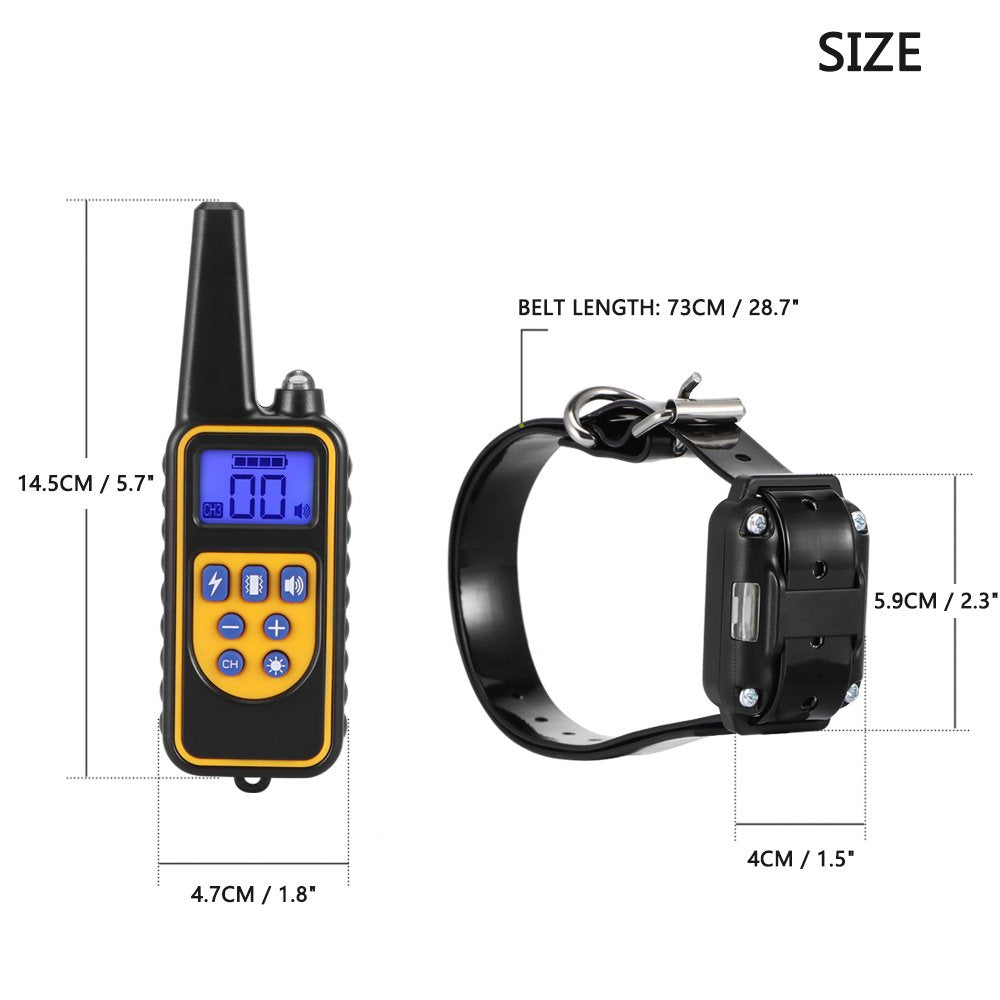 DDSKY 800M REMOTO COMPORTIQUE Collier de formation pour chiens pour animaux de compagnie avec 99 niveaux de sons vibrants et de choc / mode léger imperméable IP68 LCD LCD électrique à distance Collier de choc