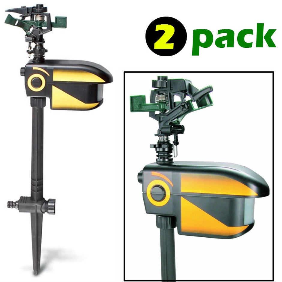 ScareCrow Motion-Activated Animal Deterrent - 2 pack - Sprinkler Spray Electronic Pest Repellent Control