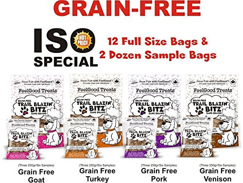 FeelGood 47011 ISO Grain Free Trail Blazin'Bitz Dog Treat 24EA-8.3OZ (24)