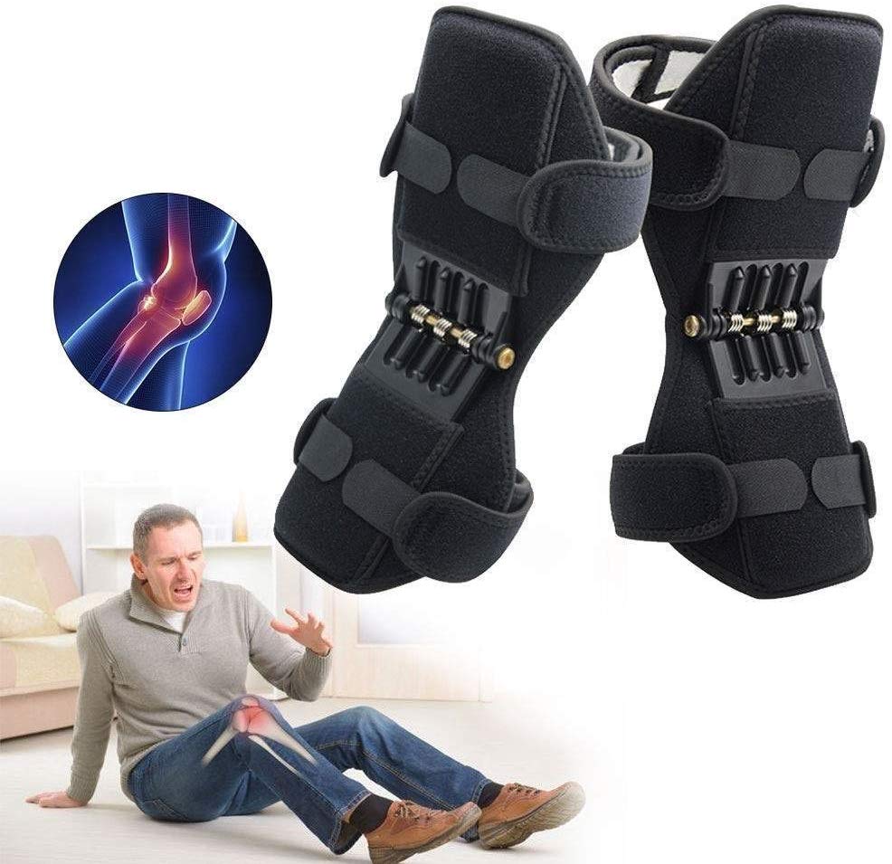 Booster de protection du genou, Power le plateau de support de booste de genou - Spring Patella Tendon Swack pour gym squat extérieur Sports (noir)