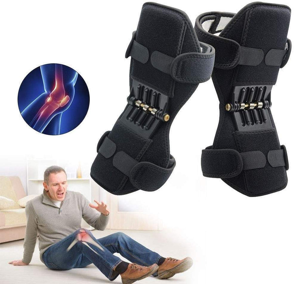 Booster de protection du genou, Power le plateau de support de booste de genou - Spring Patella Tendon Swack pour gym squat extérieur Sports (noir)