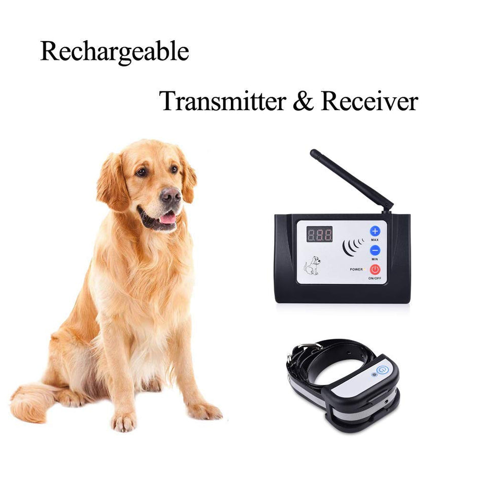Fence pour animaux de compagnie sans fil - Free à parcourir le confinement sans fil pour les chiens - rechargeable et étanche - vibration et collier statique - installation facile pas besoin de creuser des trenchs et des bury (1 chien)