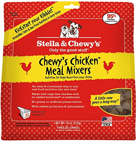 Stella & Chewy's 45759 Freeze-Dried Chicken Meal Mixers Dog Food 18OZ(4)