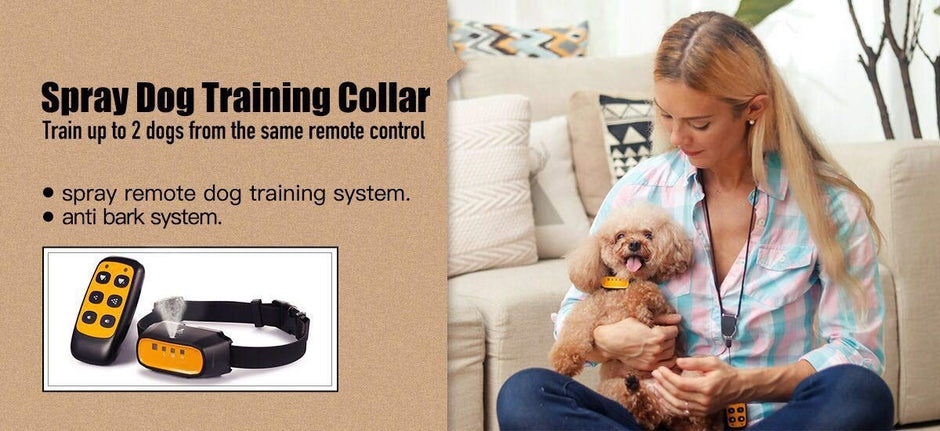 SprayLogik New Upgraded (no Shock) Spray Collar Remote Trainer (Rechargeable, Waterproof, Tone, Auto Anti Bark Function, Soft Silicon Collar Strap, Suitable for All Dogs)