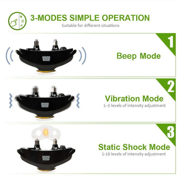 Patpet Dog Training Collar,1000FT Remote Control Collar,Rechargeable Waterproof,Shock Collar Dog Beep/Vibration/Shock Mode Small Medium Large Dogs