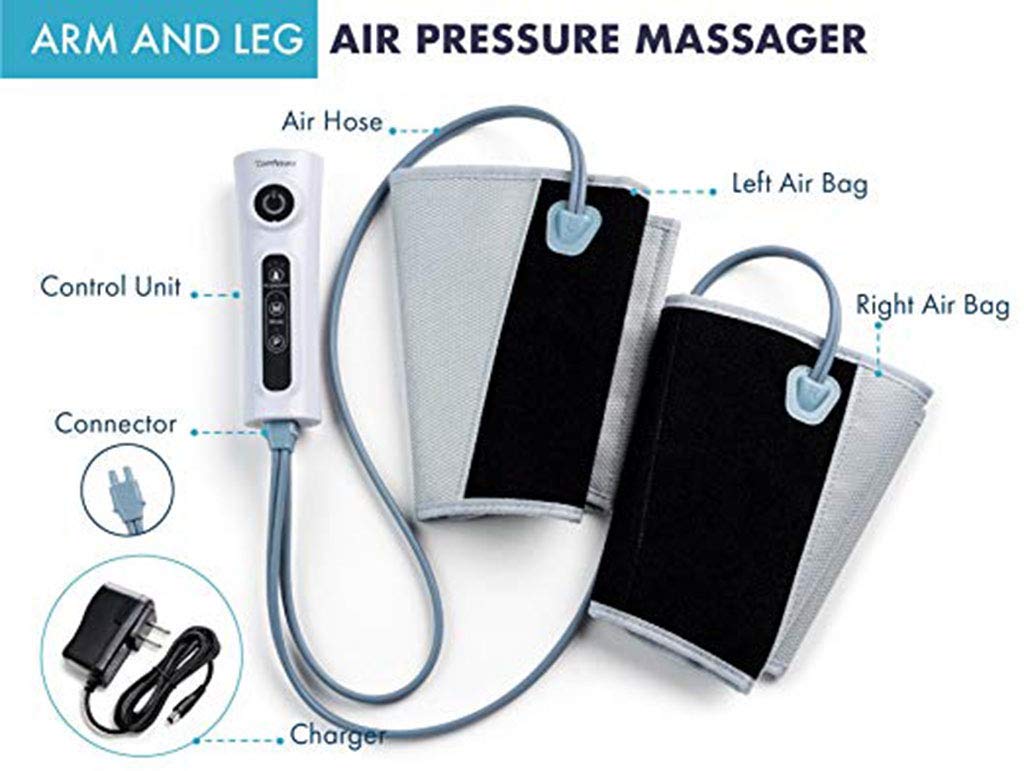 Dual Calf and Foot Air Massager,Air Compression Leg Wraps Massage Therapy Device for Pain Relief Handheld Controll