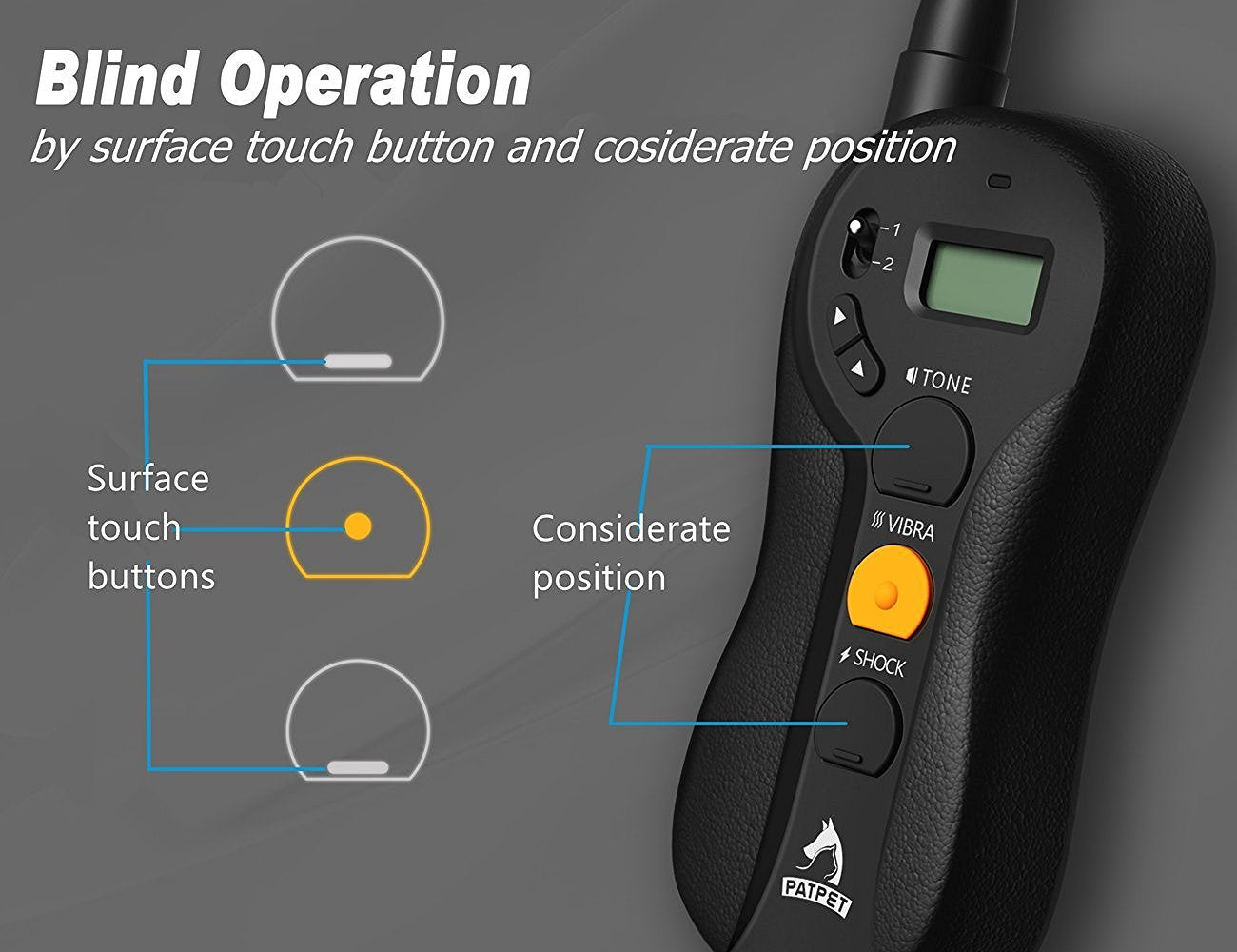 Dog Training Collar Blind Operation Shock Collar for Training 2 Dogs - Rechargeable and Waterproof 660yd Remote E-Collar with Separate Command Buttons,Fit for 15-100 lb