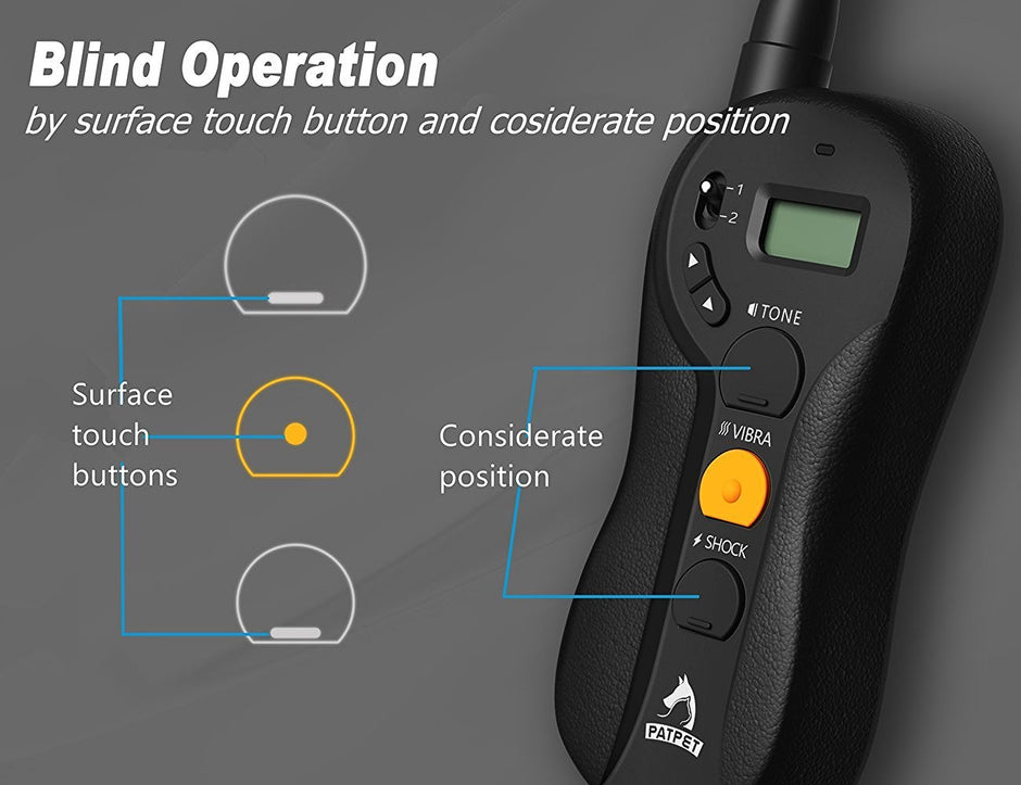 Dog Training Collar Blind Operation Shock Collar for Training 2 Dogs - Rechargeable and Waterproof 660yd Remote E-Collar with Separate Command Buttons,Fit for 15-100 lb