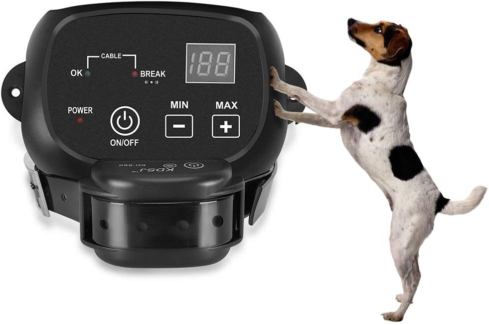 COVONO Electric Dog Fence,Pet Containment System(Aboveground/Underground,650 Ft Wire,IP66 Waterproof and Rechargeable Collar, Shock/Tone Correction,KD660B)