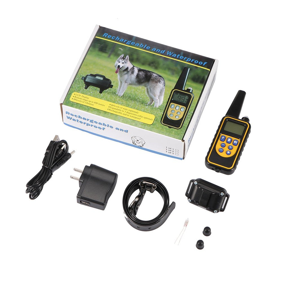 DDSKY 800M REMOTO COMPORTIQUE Collier de formation pour chiens pour animaux de compagnie avec 99 niveaux de sons vibrants et de choc / mode léger imperméable IP68 LCD LCD électrique à distance Collier de choc