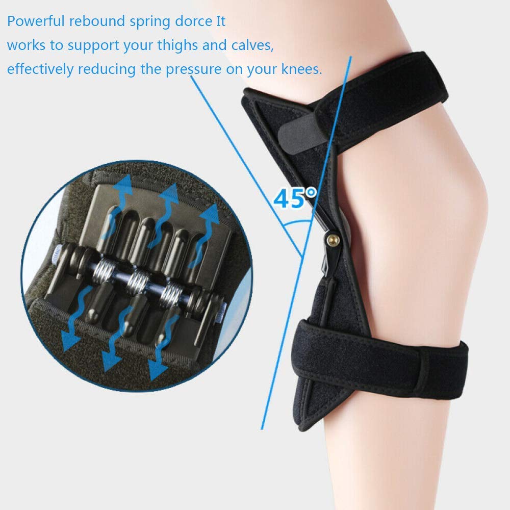 Knee Protection Booster, 2 Packs Breathable Knee Brace Support, Powerful Rebound Spring Force, Joint Support Knee Pad Pain Relieve Rressure Reduce for Walking, Jogging