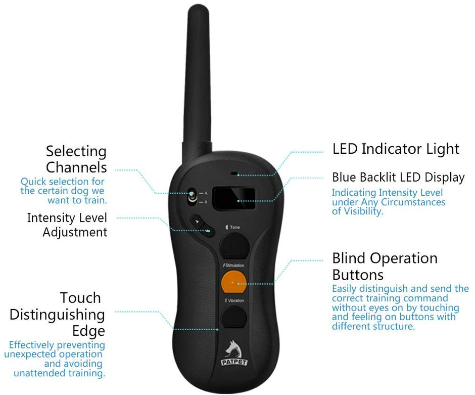 Dog Training Collar Rechargeable Waterproof 600 yd Remote Dog Collar with Tone / Vibration / Shock Mode Pet Dog Trainer For (10Lbs - 100Lbs)