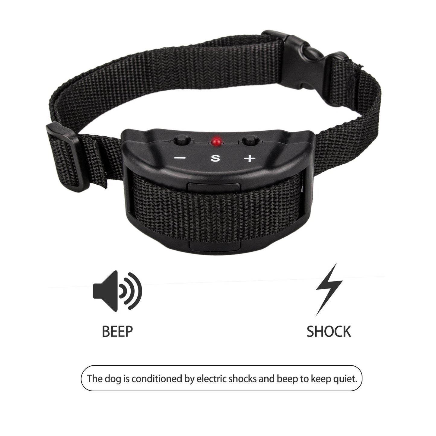No Bark Collar Anti Barking Olycism Static shock &Deep Dog Collar No Harm No Pain Vibration 7 Sensitivity Levels Adjustable for Medium Large Small Good Behavior Training(2017 upgrade version)