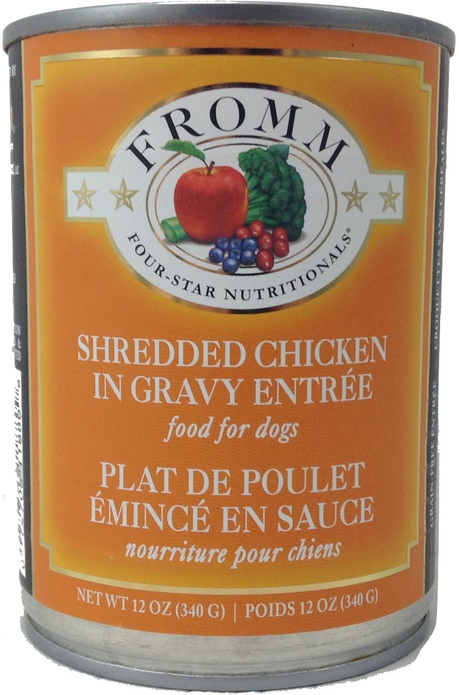 FromM Fourt Star en conserve pour chiens - Entrée de poulet râpée (12/12 oz)