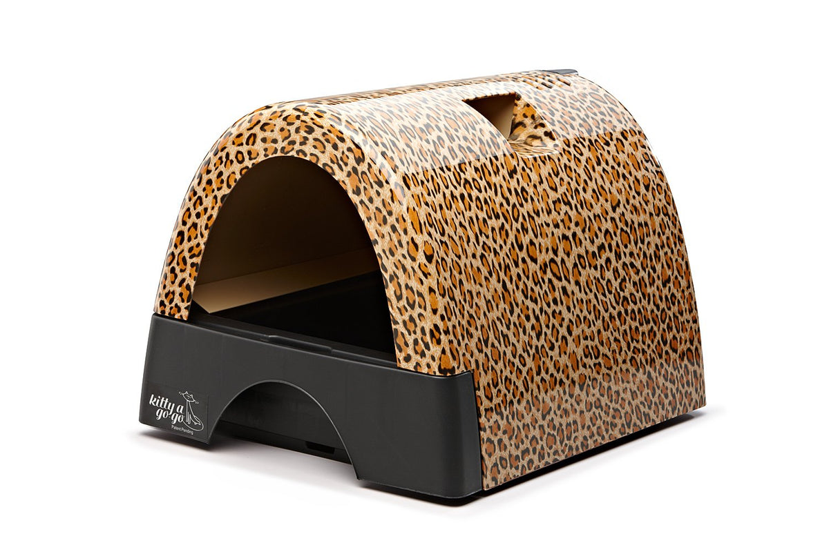 Kitty A Go Go Designer Cat Box - Print Leopard