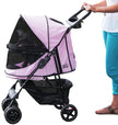 Pet Gear No-Zip Happy Trails Pet Stroller for Cats/Dogs, Zipperless Entry, Easy Fold with Removable Liner, Storage Basket + Cup Holder