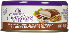 Wellness Signature Selects Shredded White Meat Chicken Turkey Entree in Sauce Canned Cat Food