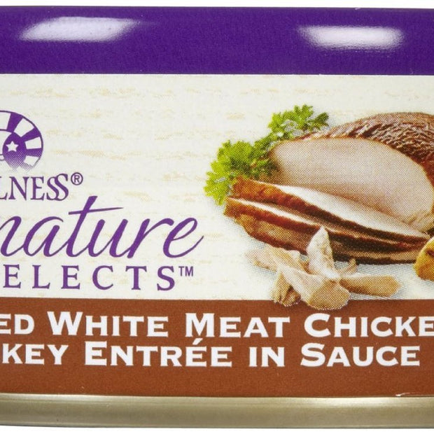 Wellness Signature Selects Shredded White Meat Chicken Turkey Entree in Sauce Canned Cat Food
