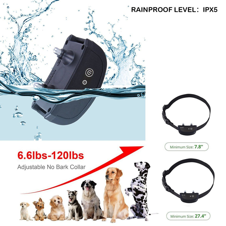 Collier d'entraînement pour chiens 800yds télécommande étanche et rechargeable et sûre avec vibration réglable