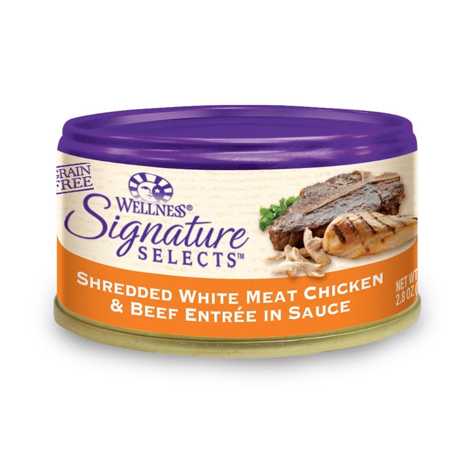 Wellness Signature Selects Shredded White Meat Chicken Turkey Entree in Sauce Canned Cat Food