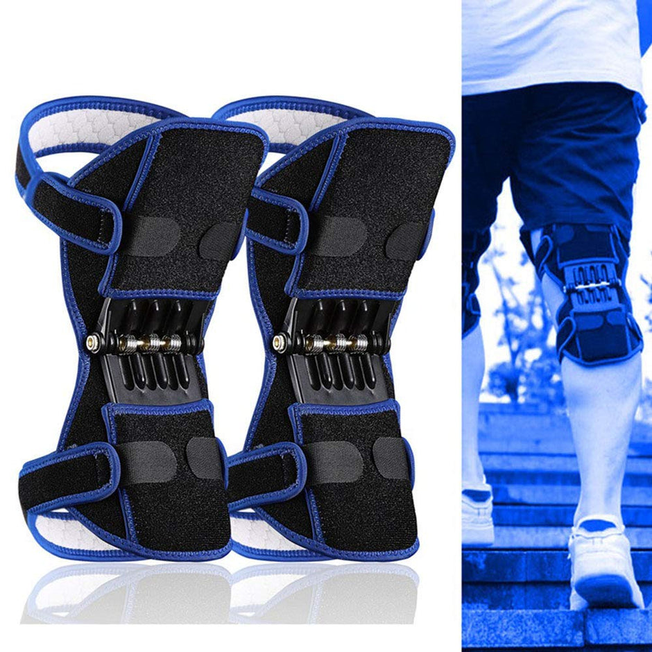 Knee Booster - Spring Knee Pad Brace Power Lifts Knee Protection Boost Old Cold Leg Knee Band Mountaineering Deep Care Joint Support Knee Pads Powerful Rebounds Spring