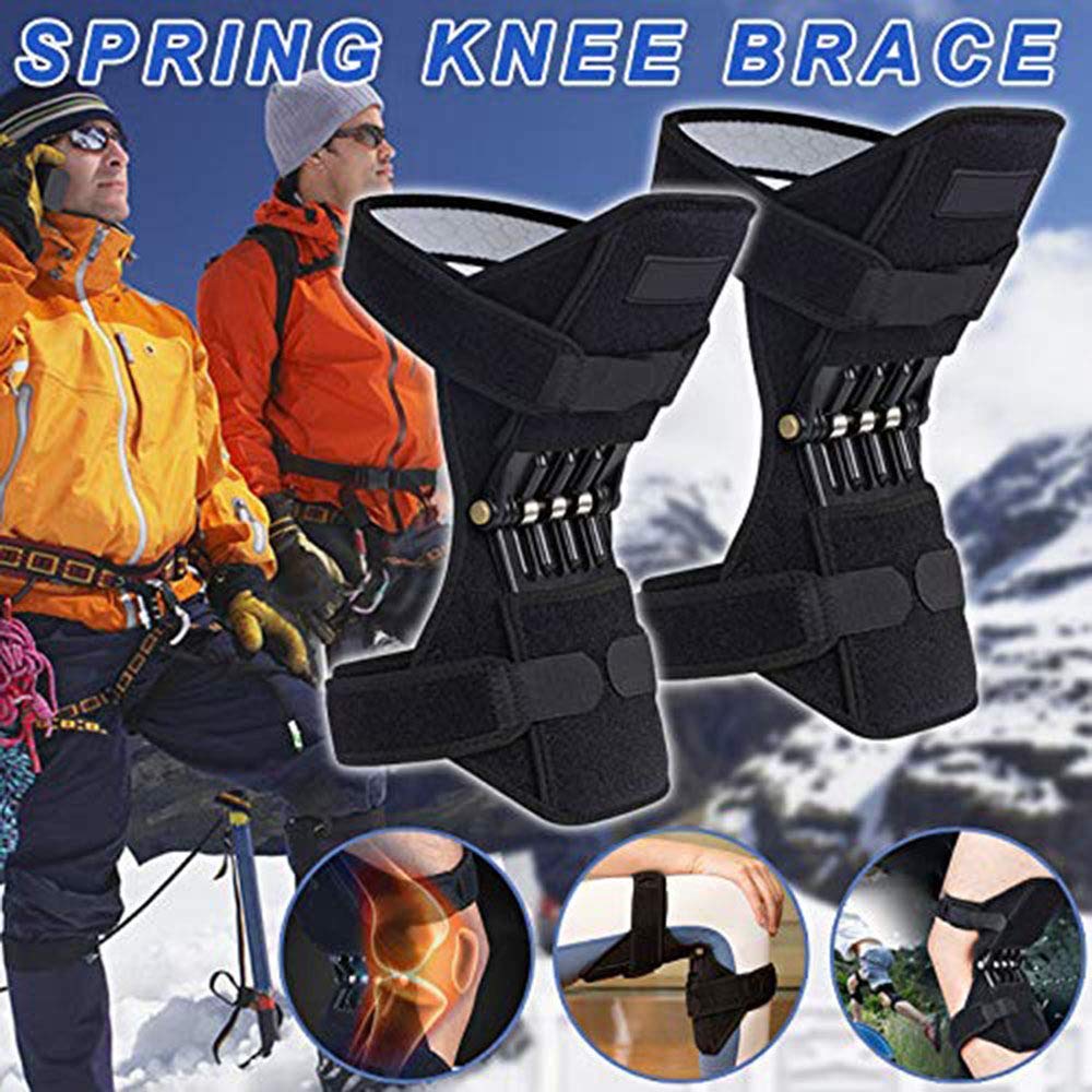 Booster de protection du genou, Power le plateau de support de booste de genou - Spring Patella Tendon Swack pour gym squat extérieur Sports (noir)