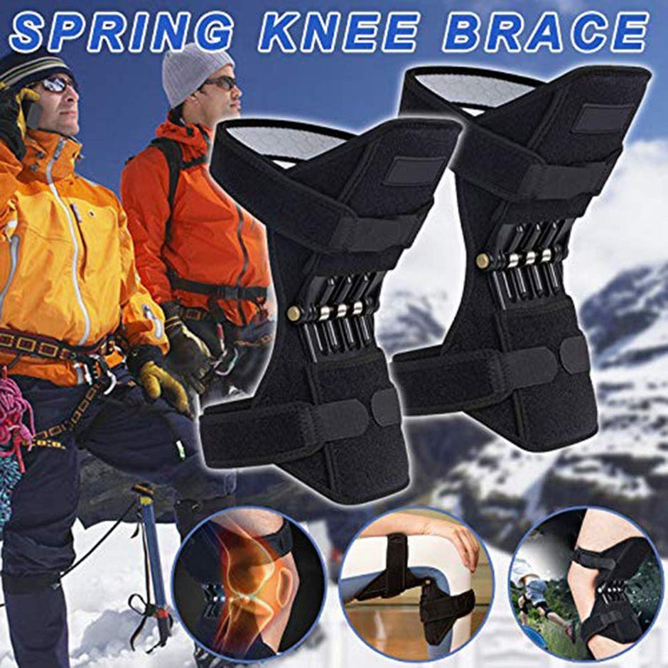 Booster de protection du genou, Power le plateau de support de booste de genou - Spring Patella Tendon Swack pour gym squat extérieur Sports (noir)