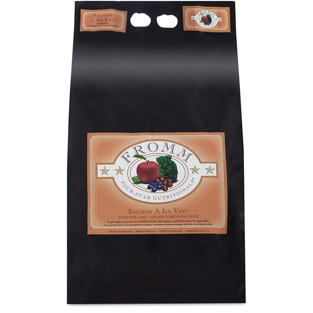 Fromm Family Foods 727672 4-Star Salmon A La Veg Dry 15 Lb Cat Food (1 Pack), One Size