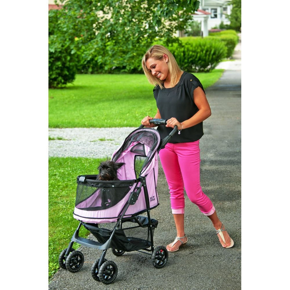 Pet Gear No-Zip Happy Trails Pet Stroller for Cats/Dogs, Zipperless Entry, Easy Fold with Removable Liner, Storage Basket + Cup Holder
